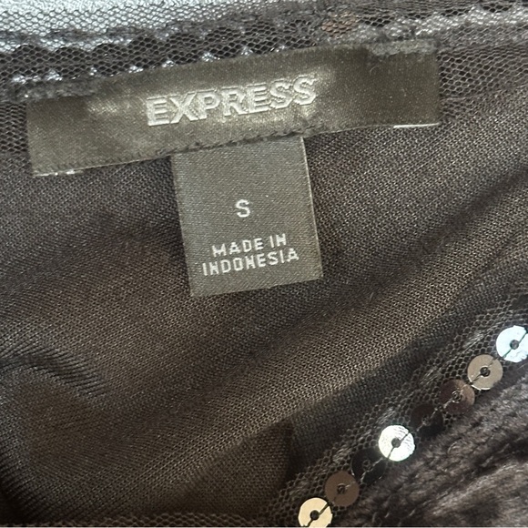 Express Black Velvet Beaded Handkerchief Hem Sleeveless Top Size Small - Picture 3 of 11